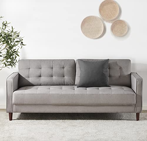 ZINUS Benton Sofa Couch / Grid Tufted Cushions / Easy, Tool-Free Assembly, Stone Grey