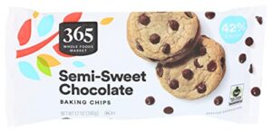 365 by whole foods market, chocolate chips semi sweet, 12 ounce