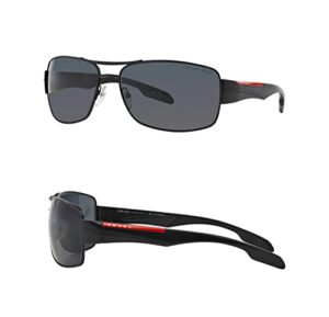 prada linea rossa sps53n polarized sunglasses shiny black w/grey gradient (7ax-5w1) ps 53ns 7ax5w1 65mm authentic