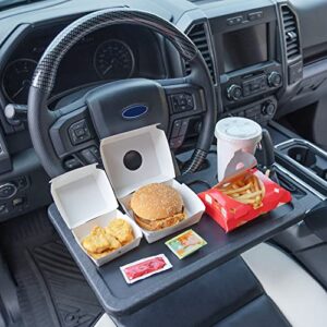 auto car steering wheel tray for ford f150 f250 f350 transit ranger bronco explorer fusion mustang truck accessories 2004-2023,for laptop, tablet, ipad or notebook car travel table