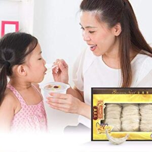 Golden Nest Premium White Bird Nest AAA, 100% Natural - Made in USA, ( 燕窩 ) - Family Size Box - 227g (8oz)