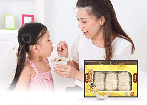 Golden Nest Premium White Bird Nest AAA, 100% Natural - Made in USA, ( 燕窩 ) - Family Size Box - 227g (8oz)