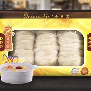 Golden Nest Premium White Bird Nest AAA, 100% Natural - Made in USA, ( 燕窩 ) - Family Size Box - 227g (8oz)