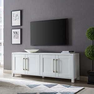 henn&hart rectangular tv stand for tv’s up to 80″ in white, tv stands for the living room
