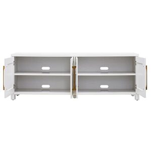 Henn&Hart Rectangular TV Stand for TV's up to 80" in White, TV Stands for the Living Room