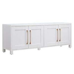 Henn&Hart Rectangular TV Stand for TV's up to 80" in White, TV Stands for the Living Room