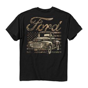 buck wear ford-49 camo flag 5 oz t-shirt, 2xl