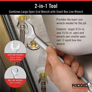 RIDGID 27023 Model 2002 One Stop 2-in-1 Wrench for Angle Stops, Straight Stops, and Compression Couplings