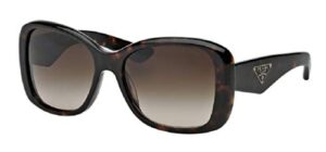 prada pr32ps heritage 2au6s1 57m havana/brown gradient square sunglasses for women