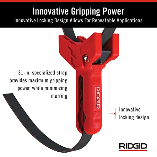 RIDGID 42478 STRAPLOCK Pipe Handle 7" Strap Wrench, Red