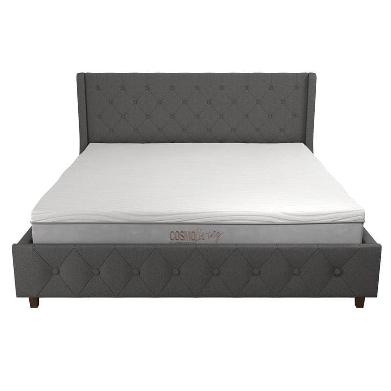 COSMOLiving by COSMOPOLITAN Mercer Upholstered Bed - King - Grey Linen