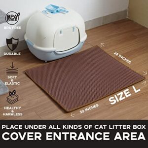 Shekkam Cat Litter Mat Litter Trapping Mat: Large Double-Layered Kitty Litter Mat for Litter Box, No Mess, Easy Clean Cat Litter Rug Catcher