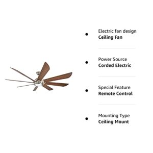 Harbor Breeze Hydra 70 Inch Brushed Nickel Indoor Ceiling Fan with Light and Remote Control (8-Blade)