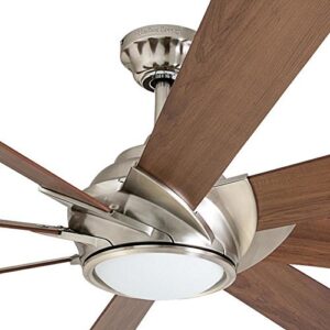 Harbor Breeze Hydra 70 Inch Brushed Nickel Indoor Ceiling Fan with Light and Remote Control (8-Blade)