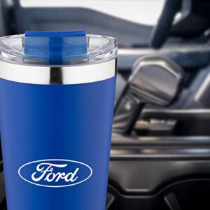 Helm Ford Basecamp Insulated Tumbler, Travel Coffee Mug With Lid, Blue, 20 Oz.