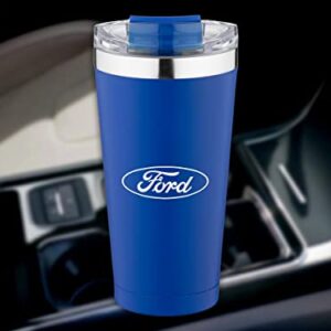 Helm Ford Basecamp Insulated Tumbler, Travel Coffee Mug With Lid, Blue, 20 Oz.