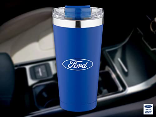 Helm Ford Basecamp Insulated Tumbler, Travel Coffee Mug With Lid, Blue, 20 Oz.