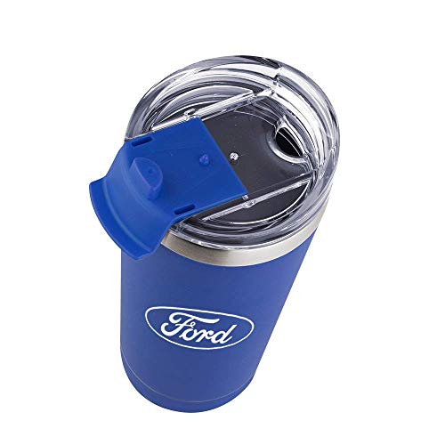 Helm Ford Basecamp Insulated Tumbler, Travel Coffee Mug With Lid, Blue, 20 Oz.