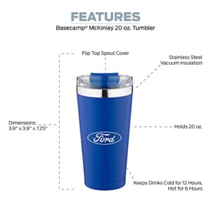 Helm Ford Basecamp Insulated Tumbler, Travel Coffee Mug With Lid, Blue, 20 Oz.