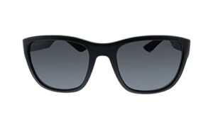 prada linea rossa ps 01us dg05s0 black plastic square sunglasses grey lens