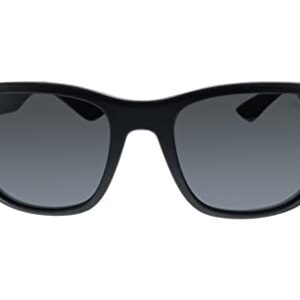 Prada Linea Rossa PS 01US DG05S0 Black Plastic Square Sunglasses Grey Lens
