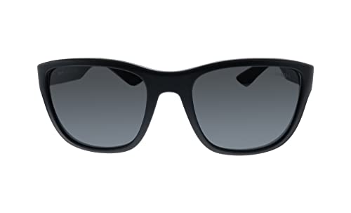 Prada Linea Rossa PS 01US DG05S0 Black Plastic Square Sunglasses Grey Lens