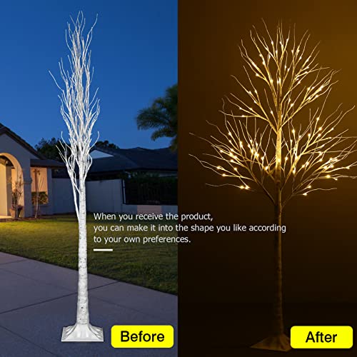 Lighted Birch Tree, 4/6/8 FT Set of 3 Decoration LED Lighted Trees for Home Wedding Festival Party Christmas Decoration Tree Lights