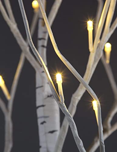 LIGHTSHARE 4 feet 6 feet and 8 Feet Birch Tree,Warm White, for Home,Pack of 3, Festival, Party, and Christmas Decoration, Indoor and Outdoor Use