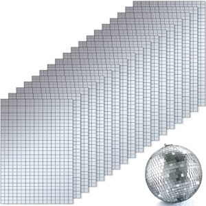 self-adhesive mirrors mosaic tiles real glass craft mini square glass mosaic stickers mini mirror stickers for diy disco glass tiles decorations making, 5 x 5 mm (silver,10800 pieces)
