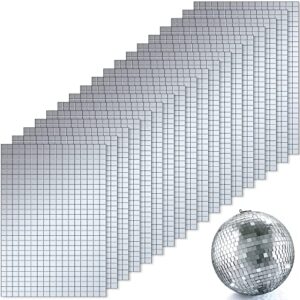 Self-Adhesive Mirrors Mosaic Tiles Real Glass Craft Mini Square Glass Mosaic Stickers Mini Mirror Stickers for DIY Disco Glass Tiles Decorations Making, 5 x 5 mm (Silver,10800 Pieces)