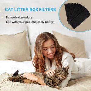 8 Pack Carbon Filters Compatible with Litter-Robot 3, Activated Charcoal Cat Litter Box Replacement Filters Thickened & Durable to Absorbs Odors | Controls Moisture | Keep Home Fresh