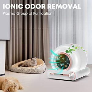 Litter Box Self Cleaning Easy to Use - Pet Friendly Automatic Cat Litter Box with Clean Air - Large Space Kitty Litter Box Self Cleaning - Cat Litter Box Smart