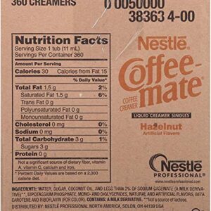 Nestle Coffee mate Coffee Creamer, Hazelnut, Liquid Creamer Singles, Box of 360 Singles