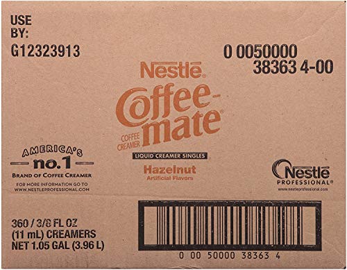 Nestle Coffee mate Coffee Creamer, Hazelnut, Liquid Creamer Singles, Box of 360 Singles