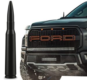 ecoauto bullet antenna replacement for dodge ram & ford f150 f250 f350 super duty ford raptor bronco trucks – anti-theft design – short replacement antenna 1990 – current (matte black)