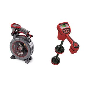ridgid 40798 seesnake microreel video inspection system with ca-350 plumbing snake camera monitor & 19238 navitrack scout locator, underground pipe locator and underground cable location device small
