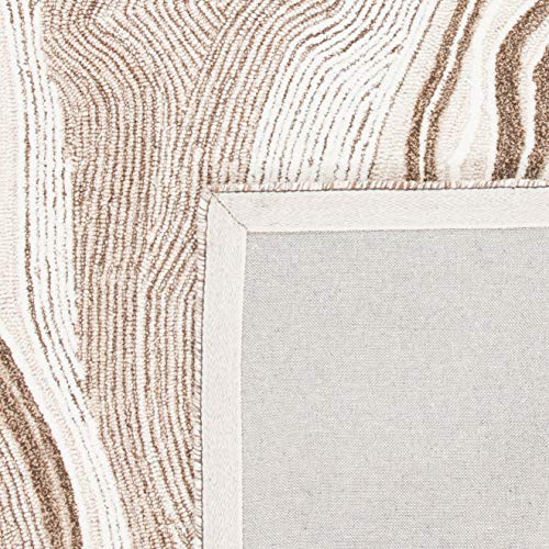 SAFAVIEH Fifth Avenue Collection 10' x 14' Beige/Ivory FTV121B Handmade Mid-Century Modern Abstract New Zealand Wool Living Room Dining Bedroom Area Rug