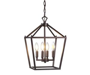 jonathan y jyl7436a pagoda lantern dimmable adjustable metal led pendant classic traditional dining room living room kitchen foyer bedroom hallway, 12 in, oil rubbed bronze