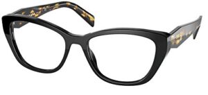 prada sunglasses black frame, demo lens lenses, 53mm