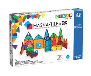 magna-tiles deluxe set, the original magnetic building tiles for creative open-ended play, educational toys for children ages 3 years + (48 pieces)
