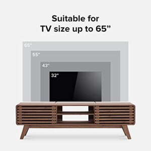 mopio Ensley 59" Mid-Century Modern Tv Stand for 55/60 inch TV, Low Profile with Sleek Rounded Finishing