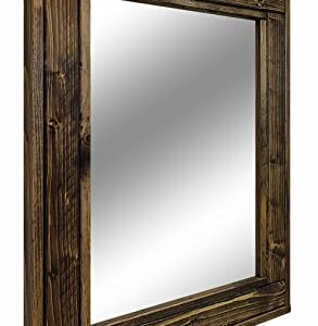Herringbone Reclaimed Wood Framed Mirror, Available in 5 Sizes and 20 Stain colors: Shown in Dark Walnut - Large Wall Mirror - Rustic Modern Home - Home Decor - Mirror - Housewares - Woodwork - Frame