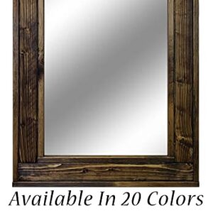 Herringbone Reclaimed Wood Framed Mirror, Available in 5 Sizes and 20 Stain colors: Shown in Dark Walnut - Large Wall Mirror - Rustic Modern Home - Home Decor - Mirror - Housewares - Woodwork - Frame