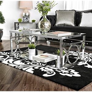Furniture of America Beller Contemporary Metal 1-Shelf Coffee Table in Chrome