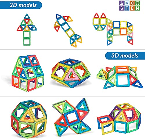 Magnetic Tiles Magnet Blocks - 40 PCS 3D Magnetic Building Tiles Toys for Kids Set