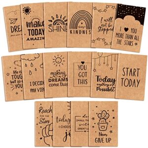 eoout 32 pack mini notebooks bulk for kids, kraft inspirational journal notebook, 3.5″ x 5.5″, 80 pages, with 16 different designs, gifts for coworkers