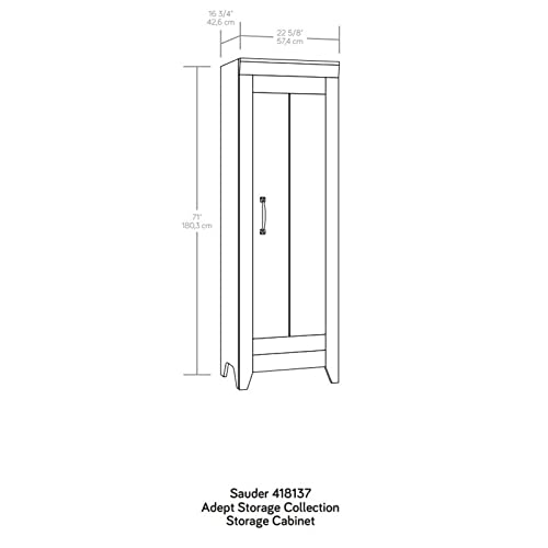 Sauder Adept Storage Narrow Storage Cabinet, Craftsman Oak finish