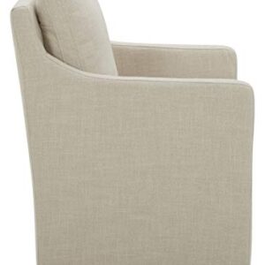 Amazon Brand – Stone & Beam Vivianne Modern Upholstered Dining Chair with Casters, 24.4"W, Linen