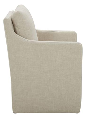 Amazon Brand – Stone & Beam Vivianne Modern Upholstered Dining Chair with Casters, 24.4"W, Linen