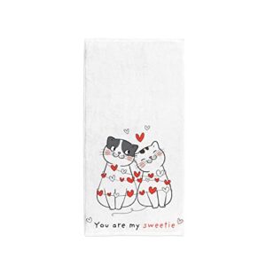 my little nest draw couple love of cat hand towels soft bath towel absorbent kitchen fingertip towel quick dry guest towels for bathroom gym spa hotel and bar 30 x 15 inch